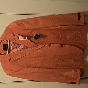 Tailorbyrd Pink Linen Blazer Sport Coat Two Button Jacket Size 44R NWT